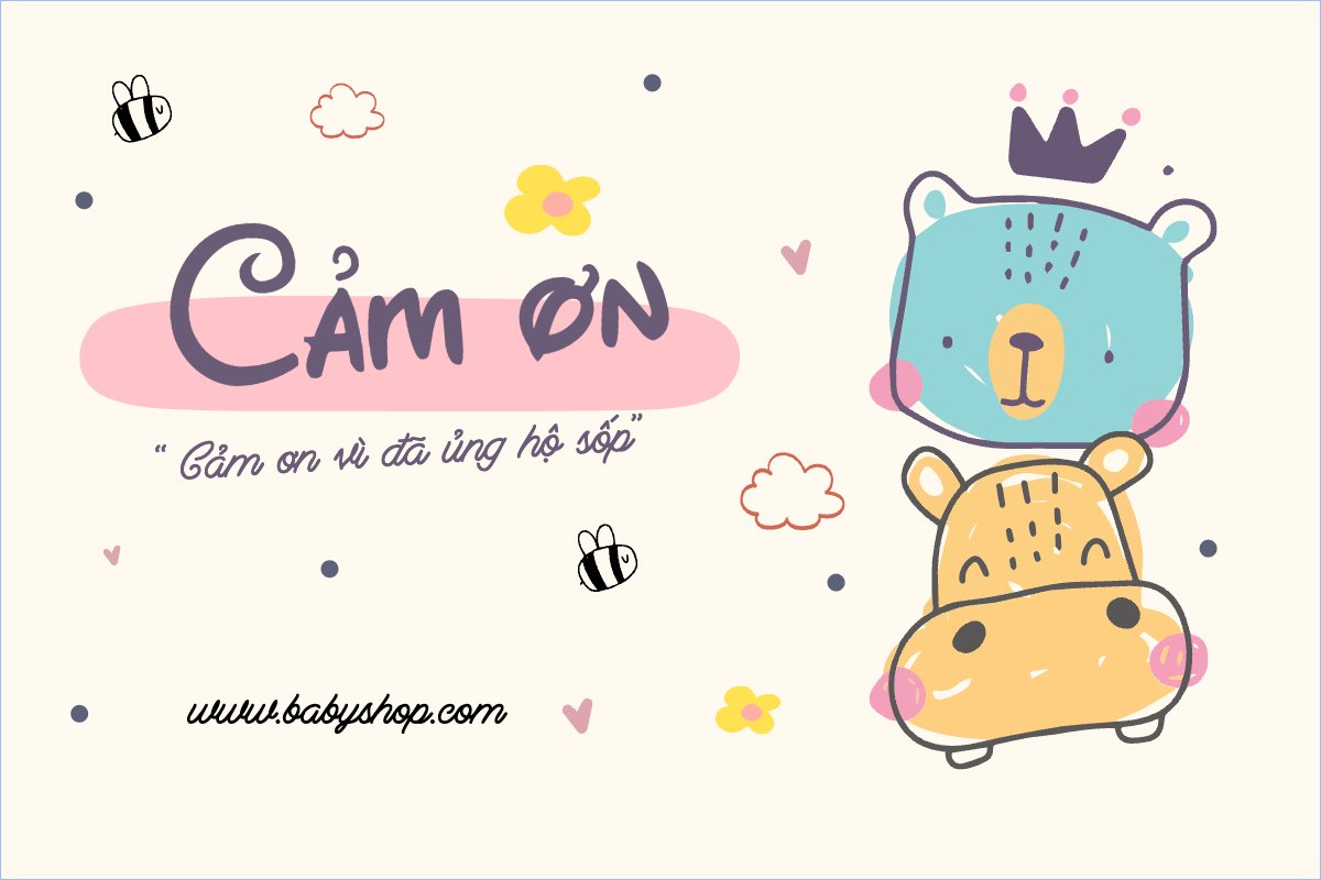 Mẫu Thank you card Dễ thương, cute, chibi, hoạt hình, cartoon — LayerPic