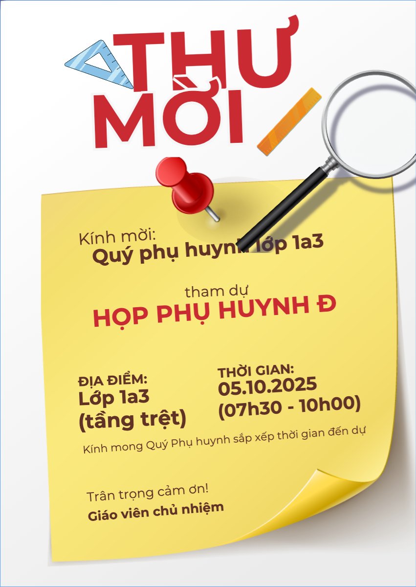 Mẫu Thư mời Thư họp phụ huynh, thư mời, giáo dục, education, dễ thương, cute — LayerPic
