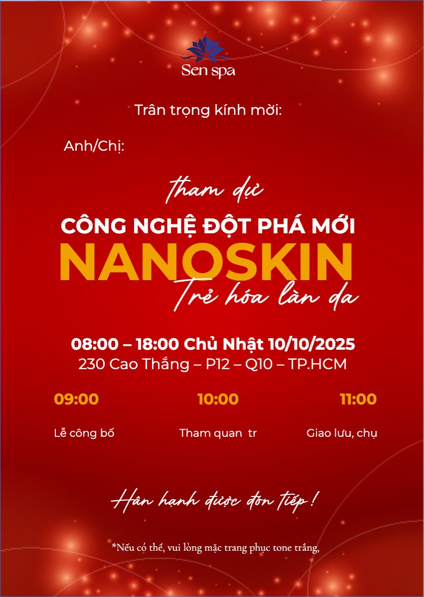 Mẫu Thư mời Spa, beauty, làm đẹp, thẩm mỹ, hiện đại, sang trọng, modern — LayerPic