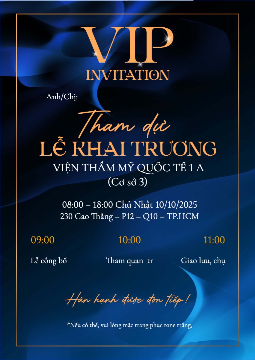 Mẫu Thư mời Khai trương, spa, beauty, làm đẹp, thẩm mỹ, hiện đại, sang trọng, modern — LayerPic