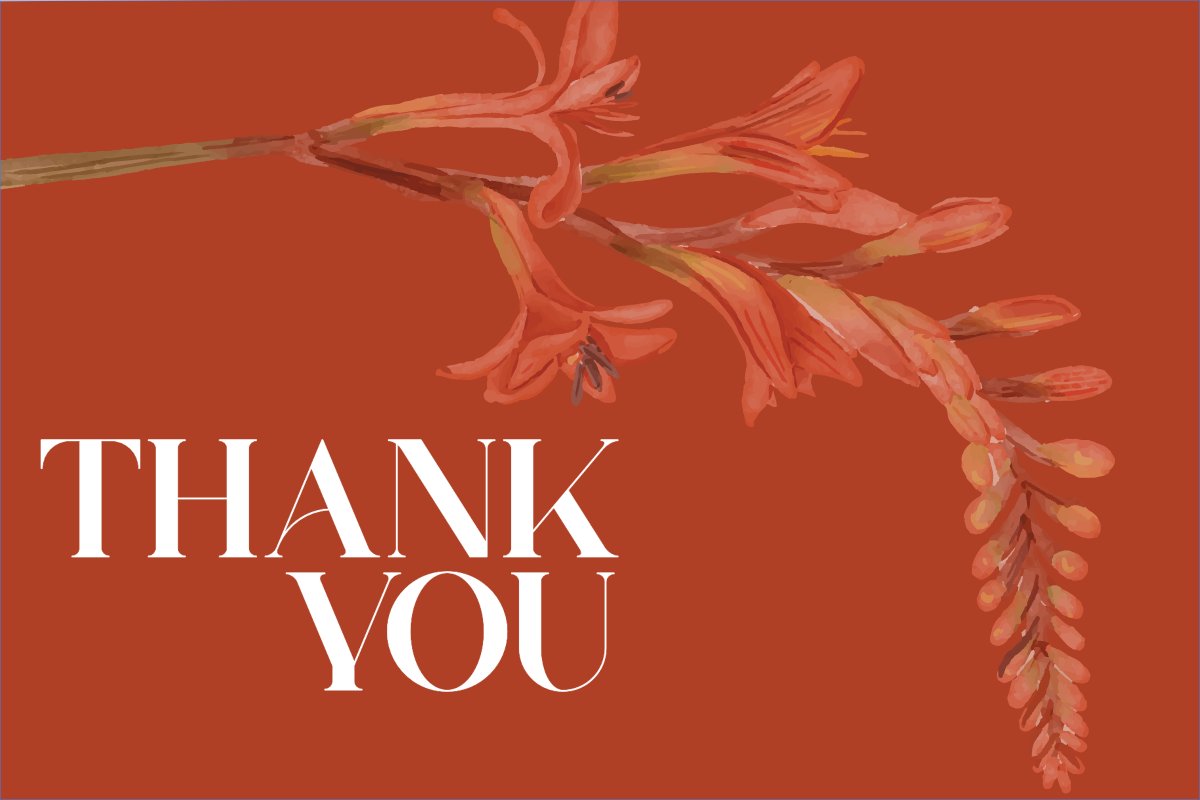 Mẫu Thank you card Hoa lá, thiên nhiên, floral, vintage — LayerPic