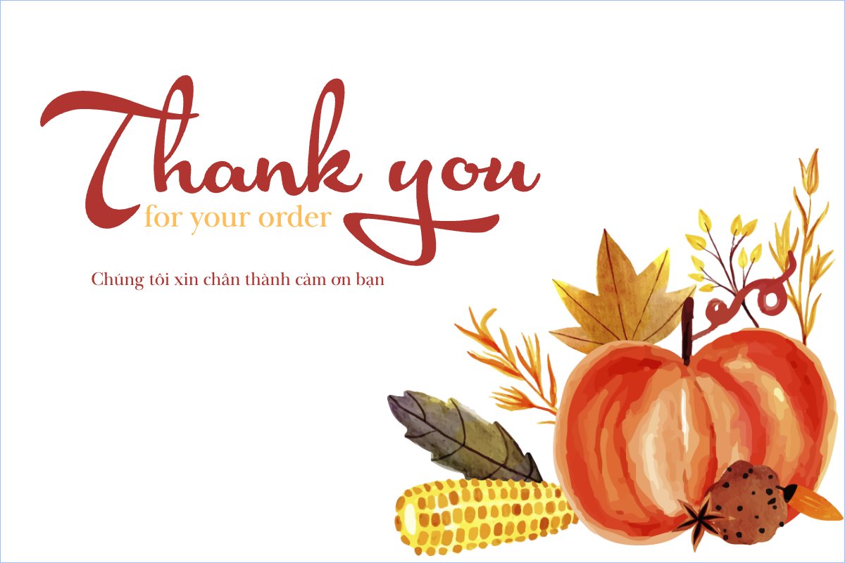 Mẫu Thank you card Hoa lá, thiên nhiên, floral, vintage — LayerPic