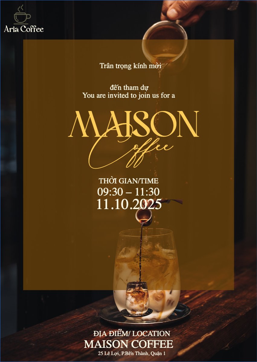 Mẫu Thư mời Coffee, cà phê, sự kiện, event, , nước uống, juice, giải khát, F&B, drink, đơn giản, simple — LayerPic