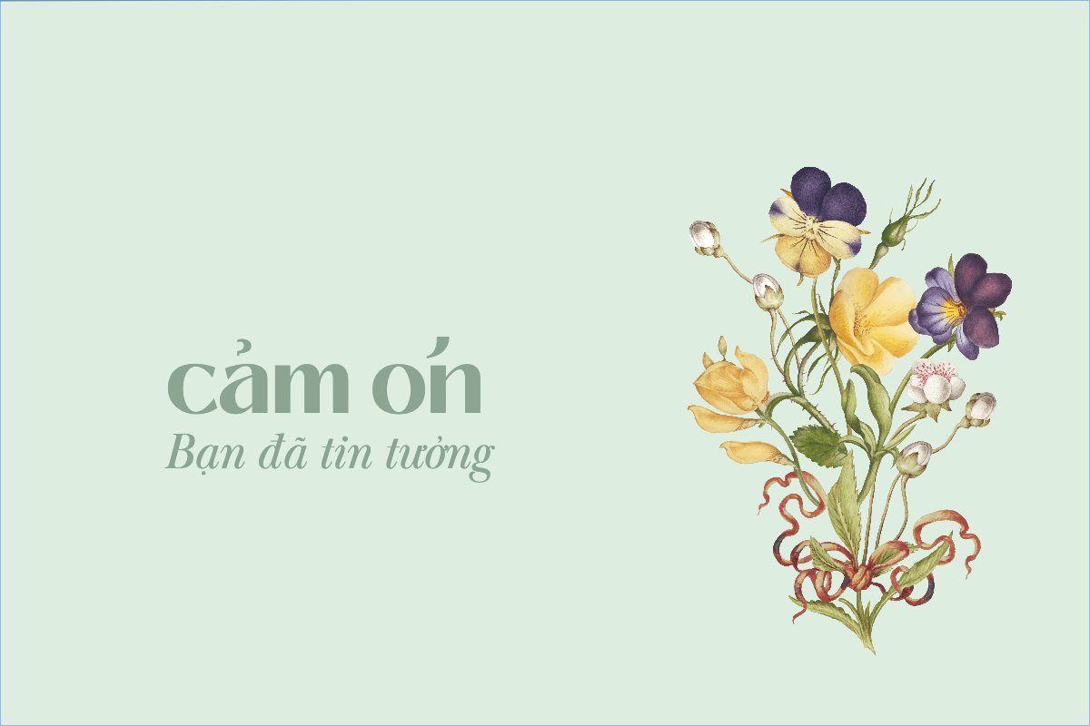 Mẫu Thank you card Hoa lá, thiên nhiên, floral, vintage, flower, hoa — LayerPic