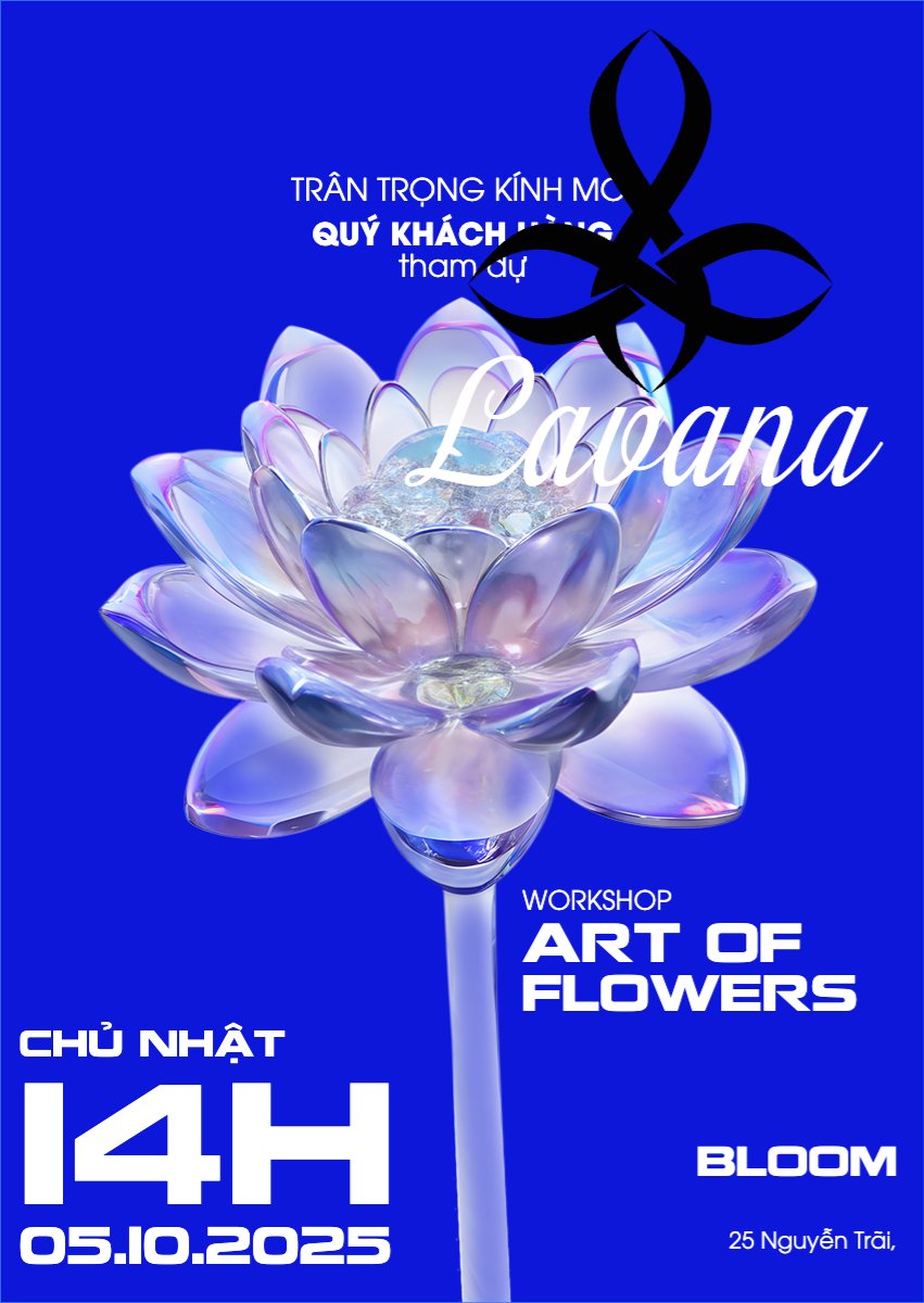 Mẫu Thư mời Workshop, cắm hoa, hoa, flower shop, flower, sự kiện, event, đơn giản, simple — LayerPic