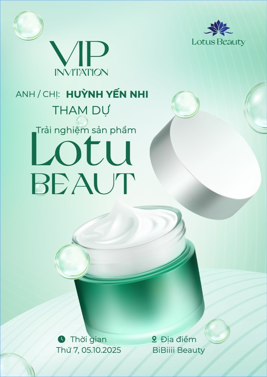 Mẫu Thư mời Làm đẹp, beauty, spa, thẩm mỹ, make up, trang điểm, đơn giản, simple, hiện đại, modern — LayerPic