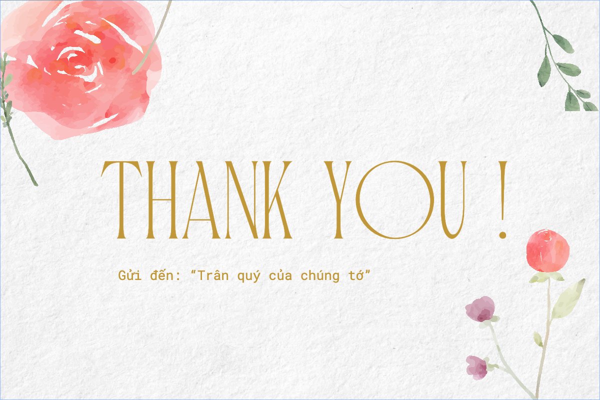 Mẫu Thank you card Hoa lá, thiên nhiên, floral, vintage — LayerPic