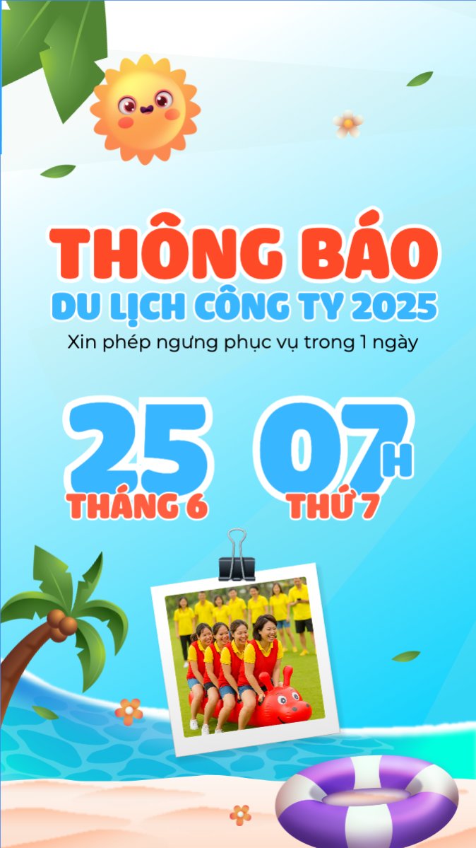 Mẫu Bài post MXH (9:16) Team building, mùa hè, summer, Du lịch, travel, tourism, trải nghiệm, khám phá — LayerPic