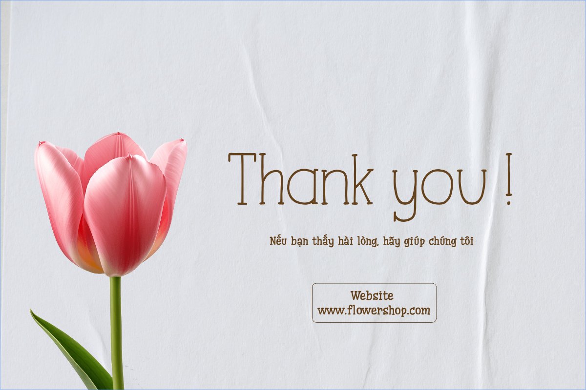 Mẫu Thank you card Hoa lá, thiên nhiên, floral, vintage — LayerPic