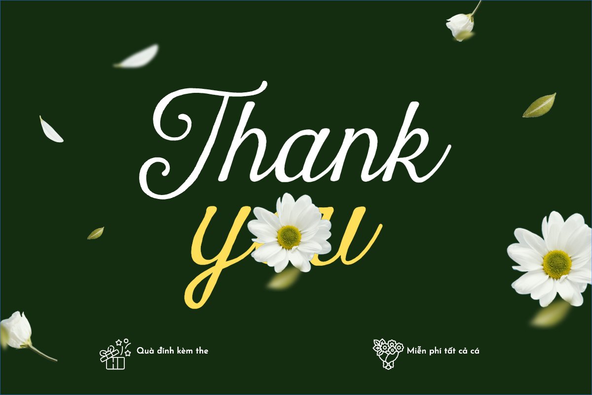 Mẫu Thank you card Hoa lá, thiên nhiên, floral, vintage — LayerPic