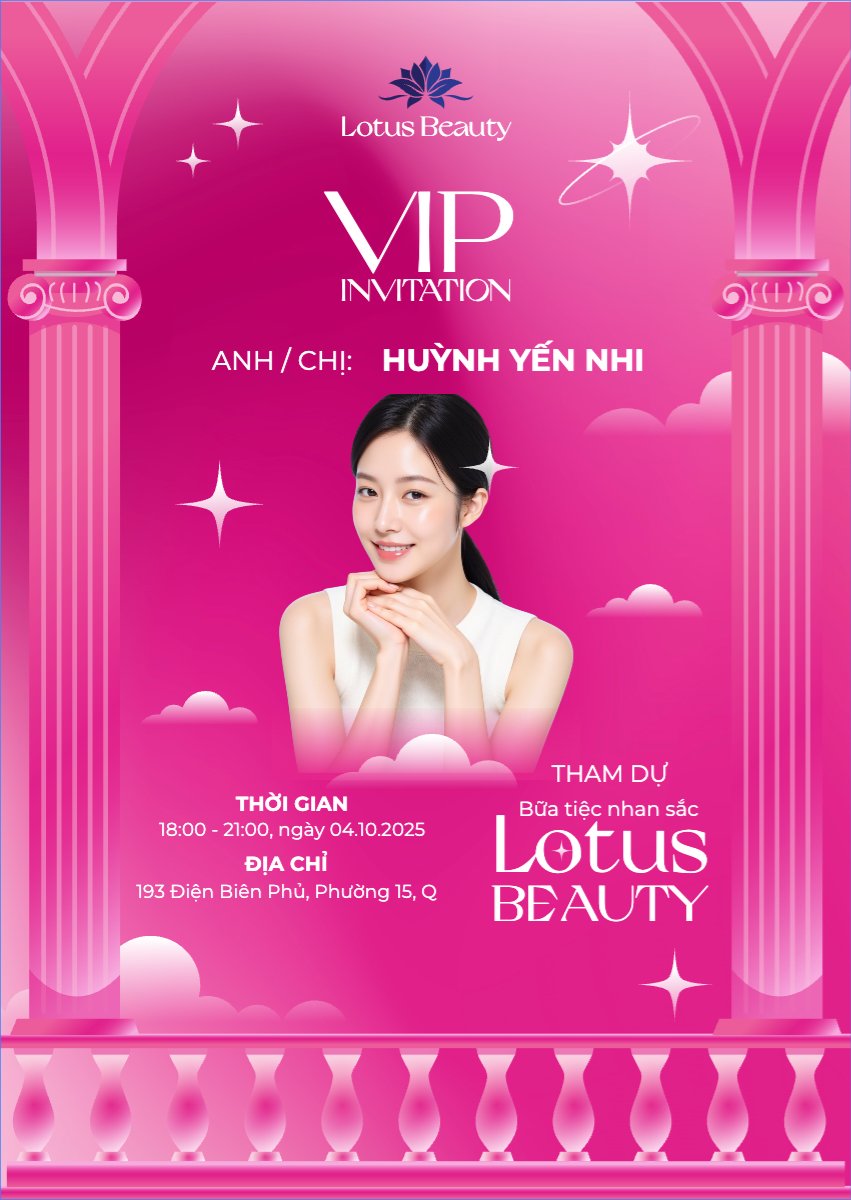 Mẫu Thư mời Làm đẹp, beauty, spa, thẩm mỹ, make up, trang điểm, đơn giản, simple, hiện đại, modern — LayerPic