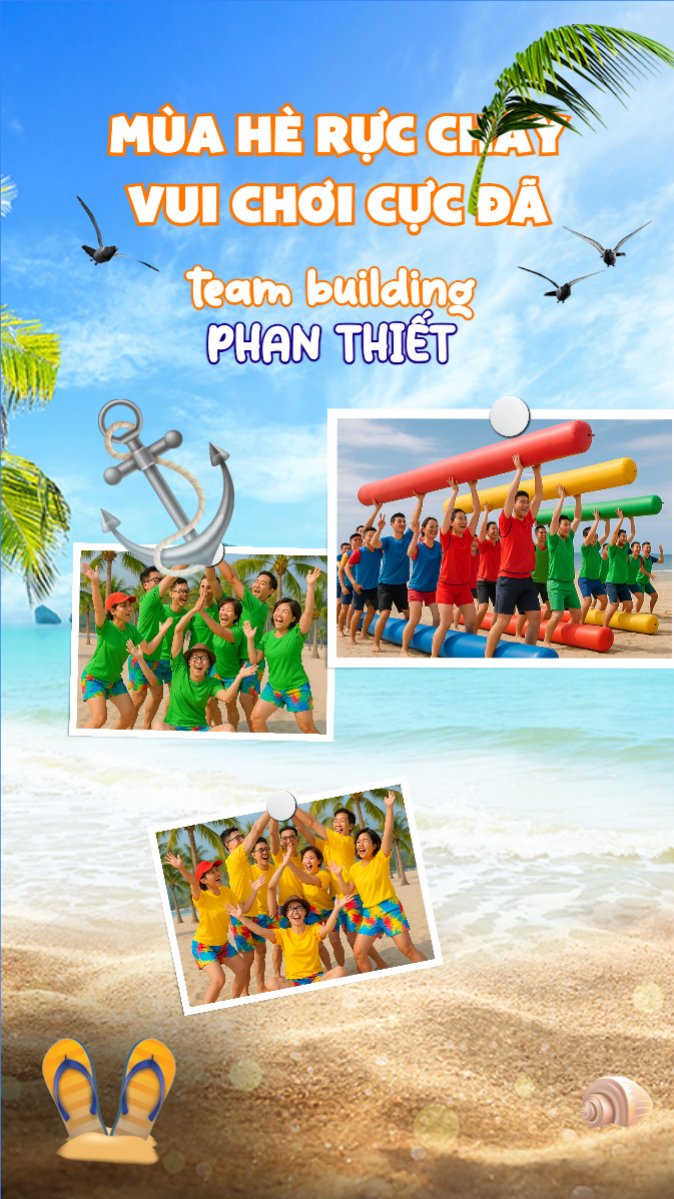 Mẫu Bài post MXH (9:16) Team building, Du lịch, travel, tourism, trải nghiệm, khám phá — LayerPic