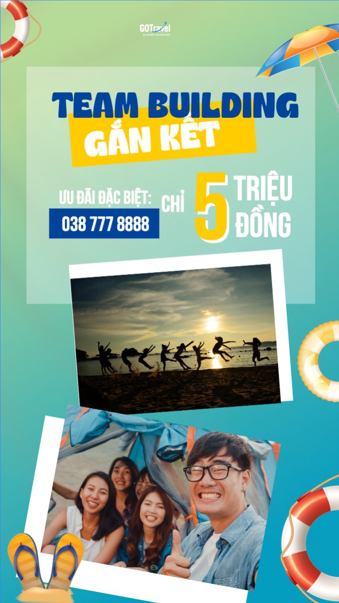 Mẫu Bài post MXH (9:16) Team building, Du lịch, travel, tourism, trải nghiệm, khám phá — LayerPic