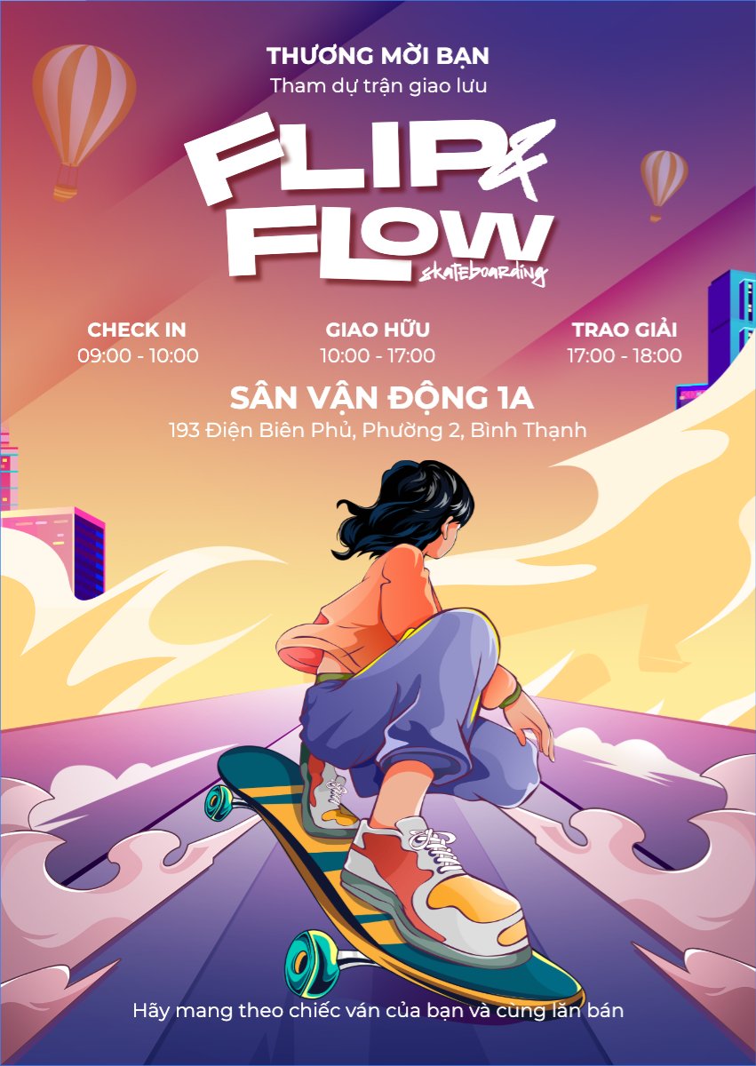 Mẫu Thư mời Trượt ván, skateboarding, thể thao, sport, hội thao, dễ thương, cute — LayerPic