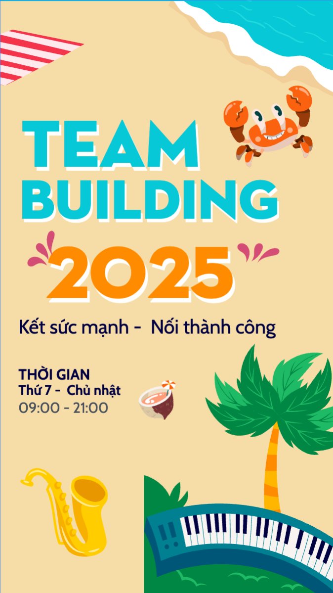 Mẫu Bài post MXH (9:16) Team building, Du lịch, travel, tourism, trải nghiệm, khám phá — LayerPic