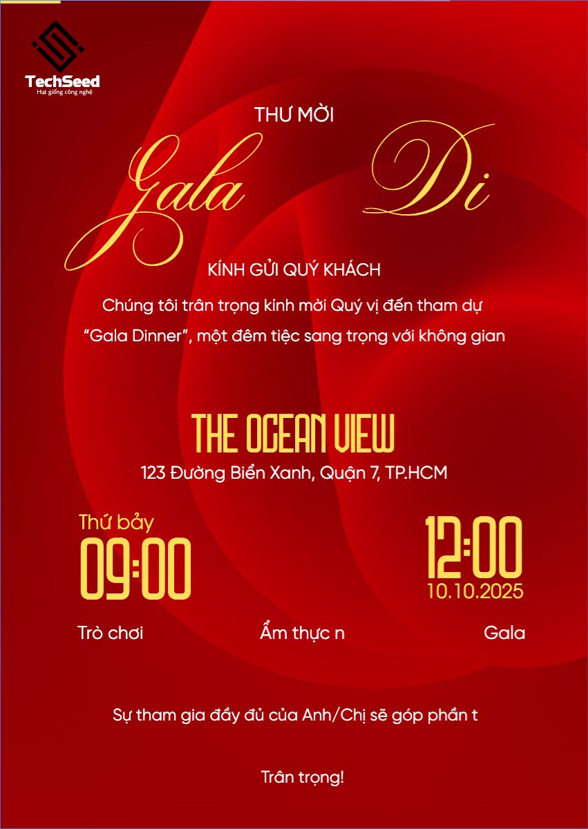 Mẫu Thư mời Gala dinner, Văn phòng, office, sự kiện, event, hiện đại, sang trọng, modern — LayerPic