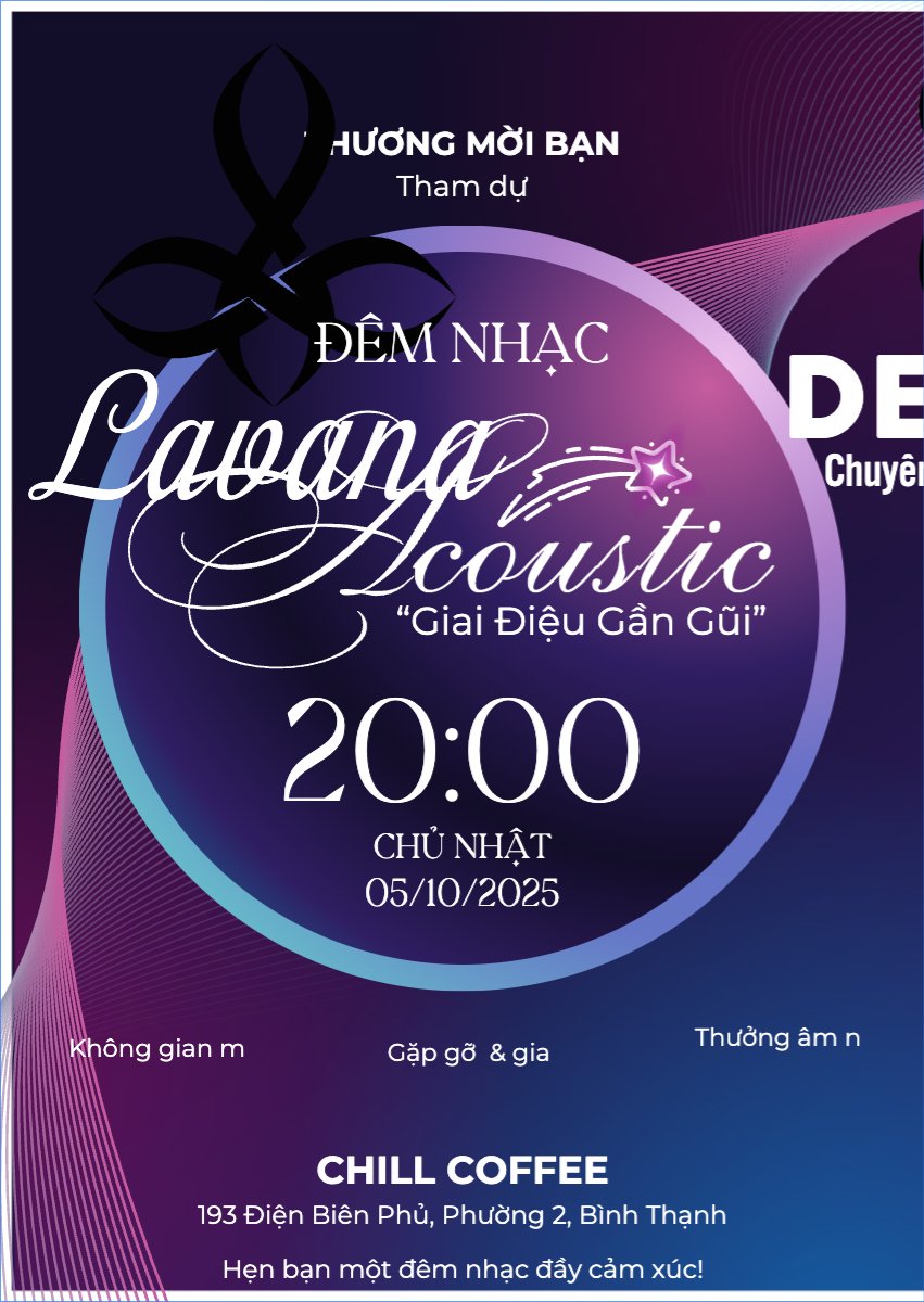 Mẫu Thư mời Âm nhạc, music, văn nghệ, giải trí, acoustic, sự kiện, event, giao lưu, dễ thương, cute, đơn giản — LayerPic