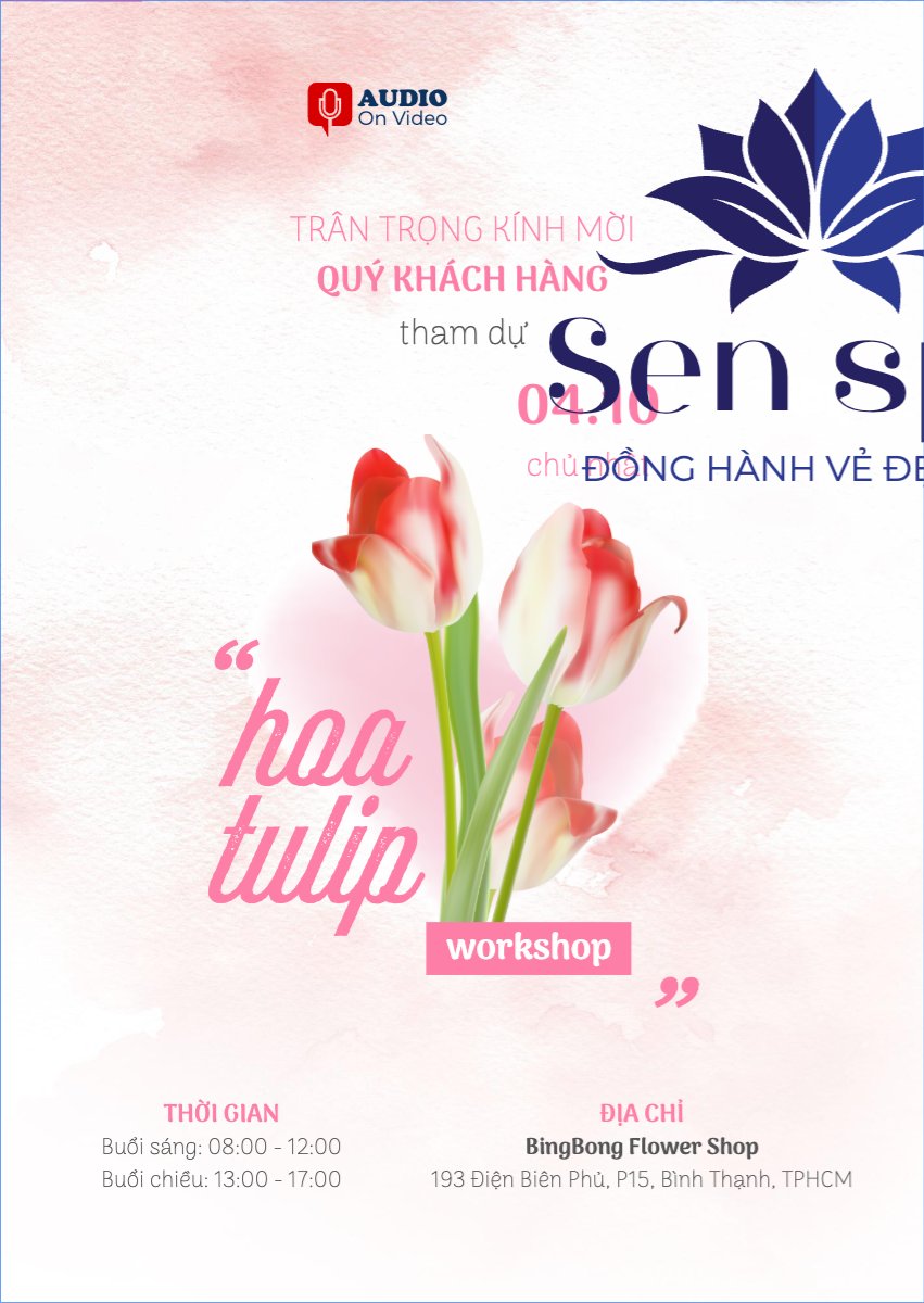 Mẫu Thư mời Workshop, cắm hoa, hoa, flower shop, flower, sự kiện, event, đơn giản, simple, hoa lá — LayerPic