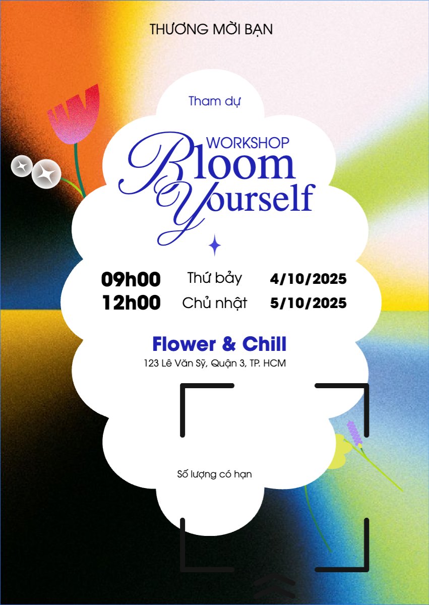 Mẫu Thư mời Workshop, cắm hoa, hoa, flower shop, flower, sự kiện, event, đơn giản, simple — LayerPic