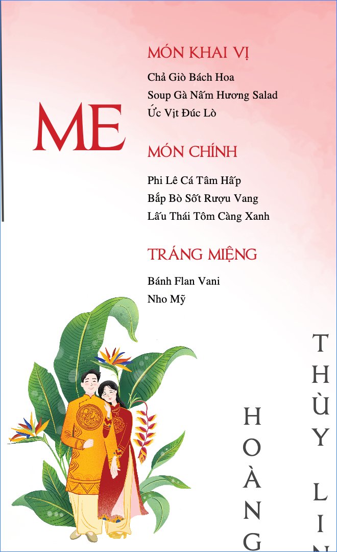 Mẫu Menu để bàn Bản Sắc Việt 3, truyền thống, traditional, dân gian, chibi, dễ thương — LayerPic