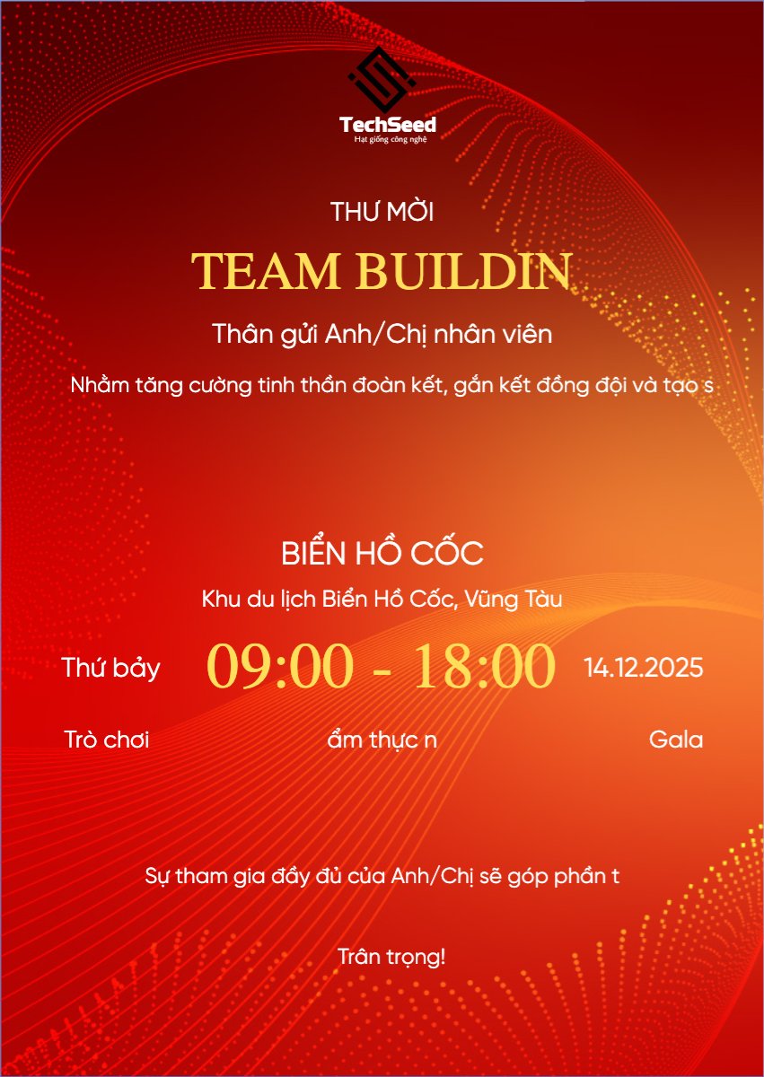 Mẫu Thư mời Team building, Văn phòng, office, sự kiện, event, hiện đại, sang trọng, modern — LayerPic