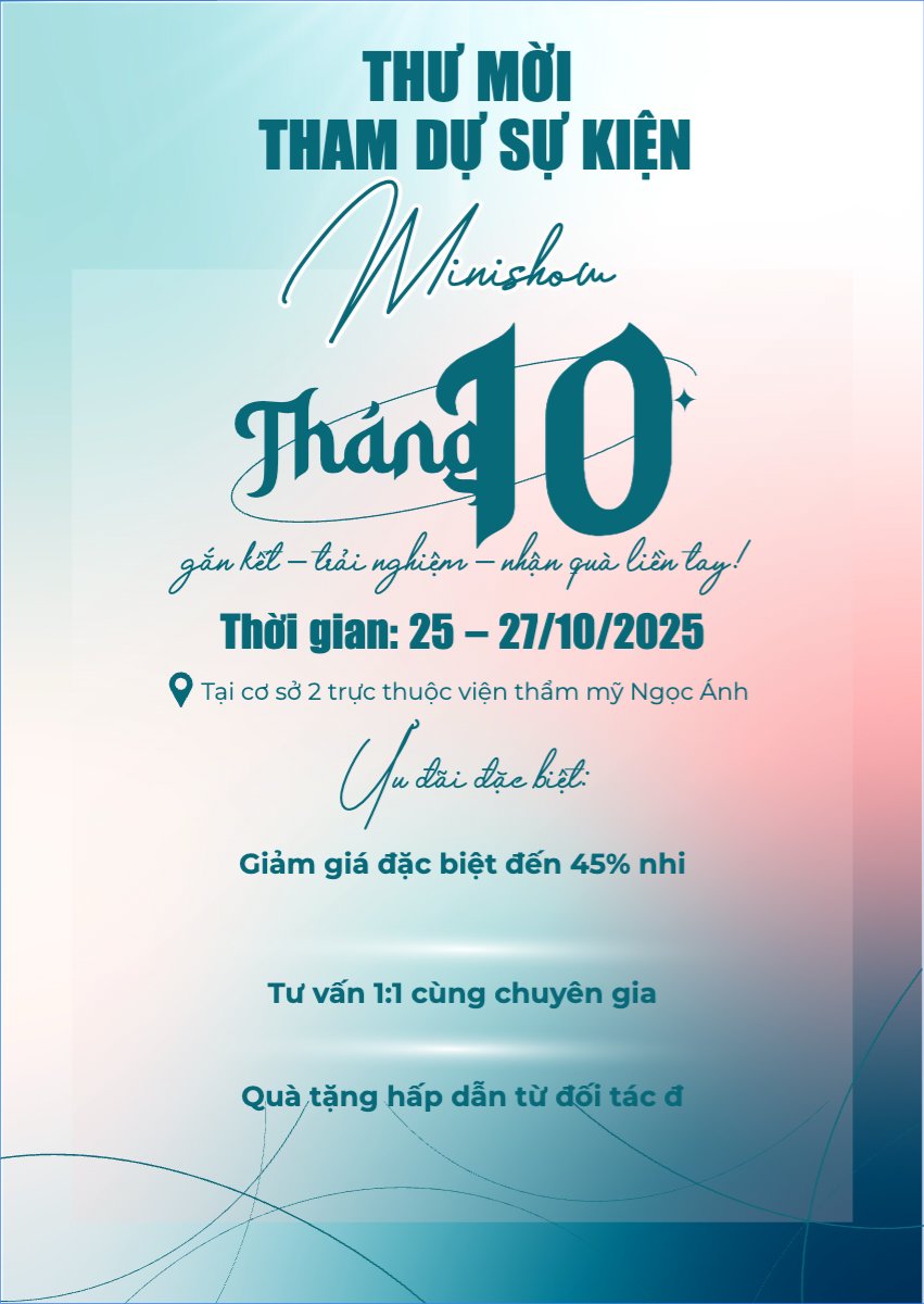 Minishow, spa, beauty, làm đẹp, thẩm mỹ, hiện đại, sang trọng, modern