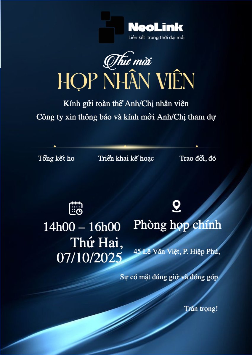 Mẫu Thư mời Văn phòng, office, sự kiện, event, hiện đại, sang trọng, modern — LayerPic
