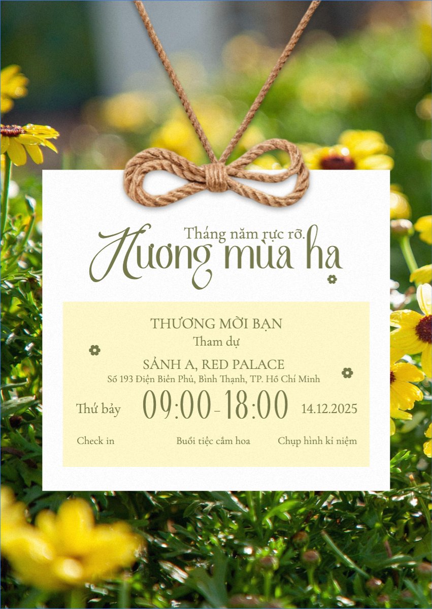 Mẫu Thư mời Workshop, cắm hoa, hoa, flower shop, flower, đơn giản, simple — LayerPic