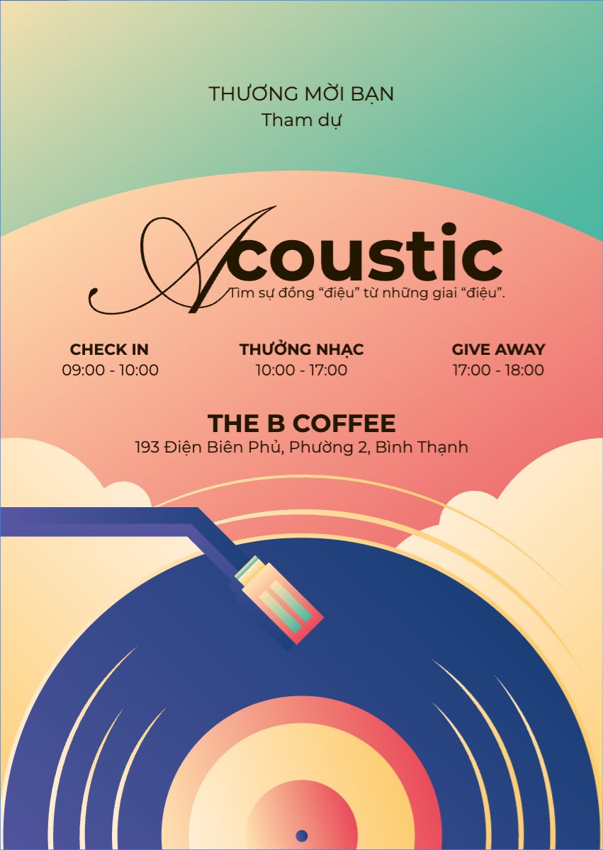Mẫu Thư mời Âm nhạc, music, văn nghệ, giải trí, acoustic, sự kiện, event, giao lưu, dễ thương, cute, đơn giản — LayerPic