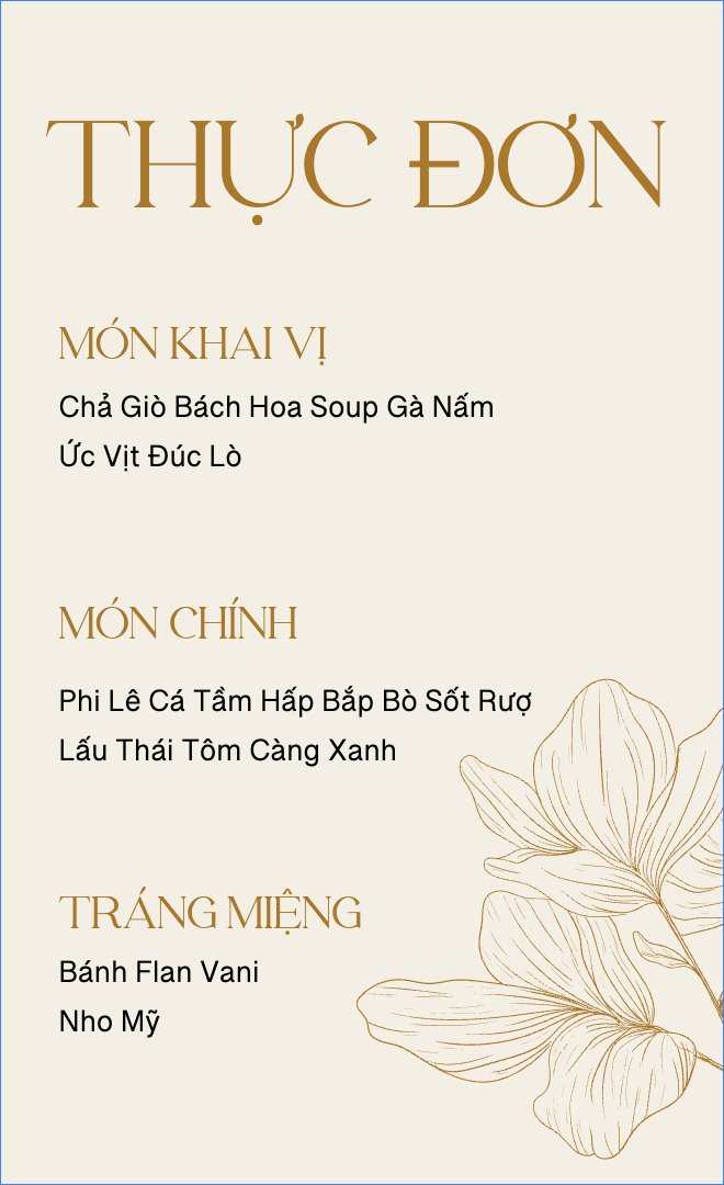 Luxe Gold, hoa lá, thiên nhiên, floral, hiện đại