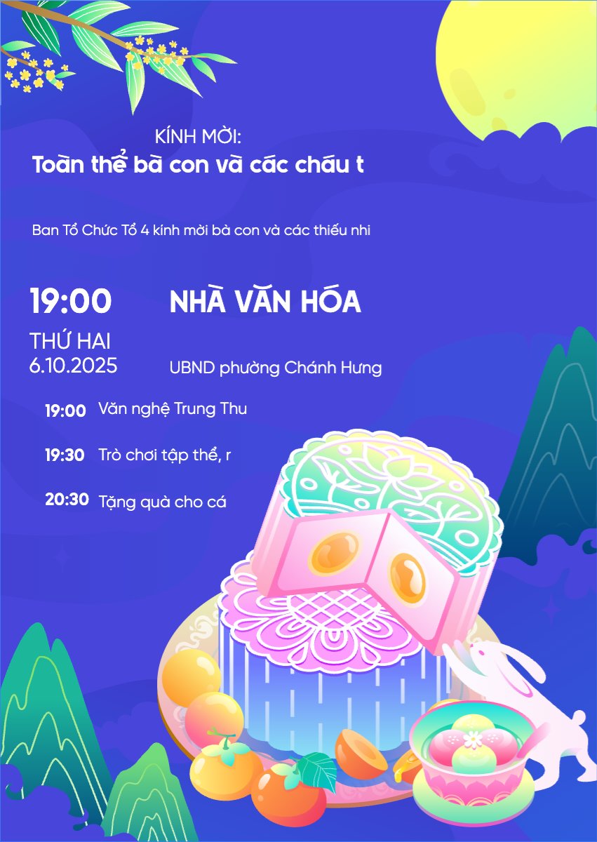 Mẫu Thư mời Trung thu, Tết Đoàn Viên, mid-autumn festival, sự kiện, event, dễ thương, cute, chibi, hoạt hình, cartoon — LayerPic