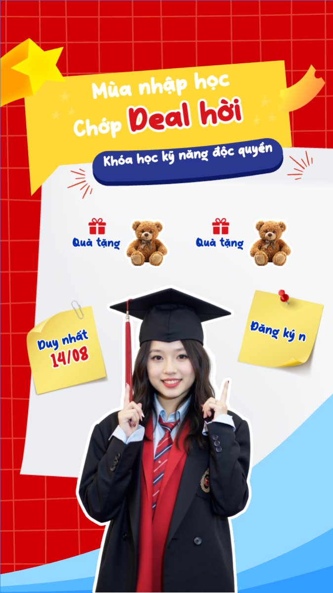 Mẫu Bài post MXH (9:16) Xét tuyển, tuyển sinh, tựu trường, nhập học, giáo dục, education, school, trường học, ngoại ngữ — LayerPic