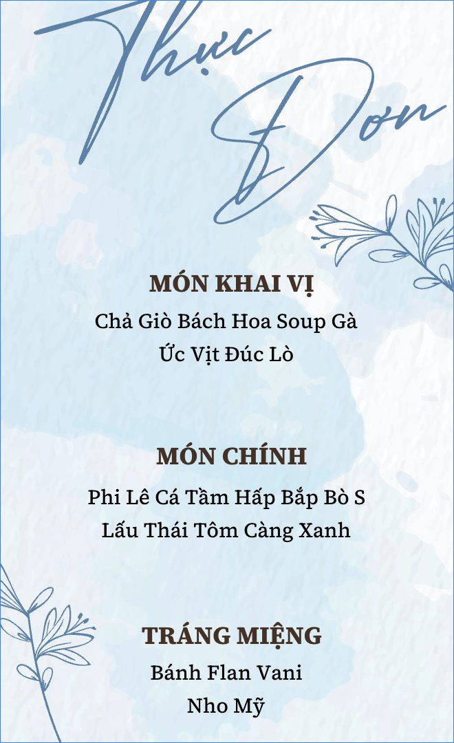 Mẫu Menu để bàn Hoa oải hương, hoa lá, thiên nhiên, floral, màu nước, water color — LayerPic