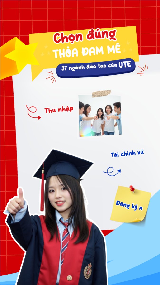 Mẫu Bài post MXH (9:16) Xét tuyển, tuyển sinh, tựu trường, nhập học, giáo dục, education, school, trường học, ngoại ngữ — LayerPic