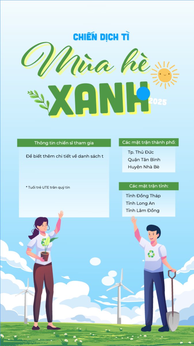 Mẫu Bài post MXH (9:16) Mùa hè xanh, tình nguyện, thiện nguyện, nhập học, giáo dục, education, school, trường học — LayerPic