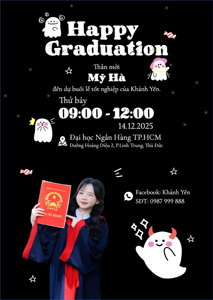 Tốt nghiệp, graduate, ghost, ma, halloween, sự kiện, event, dễ thương, cute, chibi, hoạt hình, cartoon