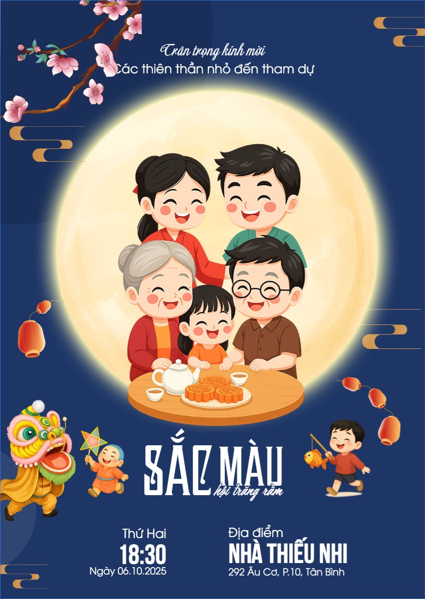 Mẫu Thư mời Trung thu, Tết Đoàn Viên, mid-autumn festival, sự kiện, event, dễ thương, cute, chibi, hoạt hình, cartoon — LayerPic