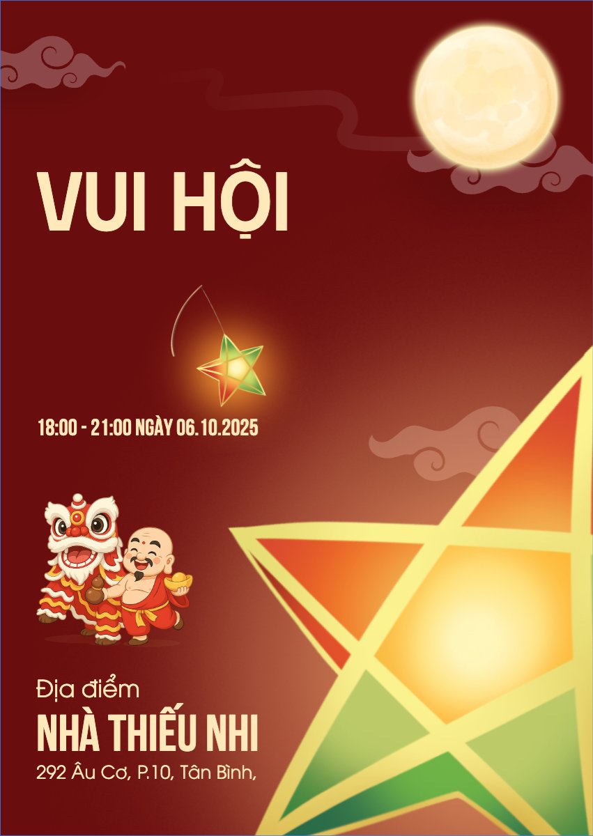 Mẫu Thư mời Trung thu, Tết Đoàn Viên, mid-autumn festival, sự kiện, event, dễ thương, cute, chibi, hoạt hình, cartoon — LayerPic