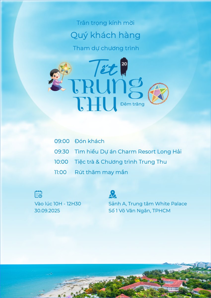 Mẫu Thư mời Trung thu, Tết Đoàn Viên, mid-autumn festival, sự kiện, event, dễ thương, cute, chibi, hoạt hình, cartoon — LayerPic