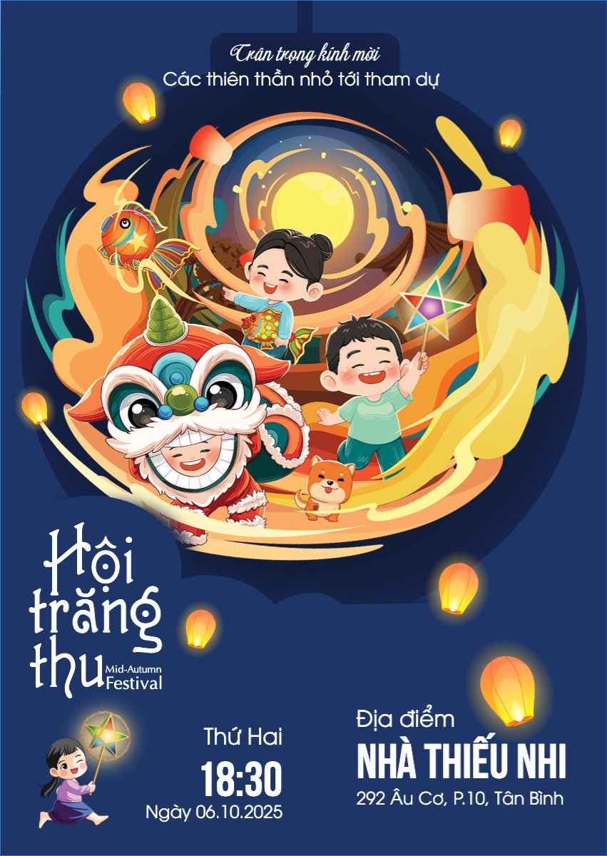Mẫu Thư mời Trung thu, Tết Đoàn Viên, mid-autumn festival, sự kiện, event, dễ thương, cute, chibi, hoạt hình, cartoon — LayerPic