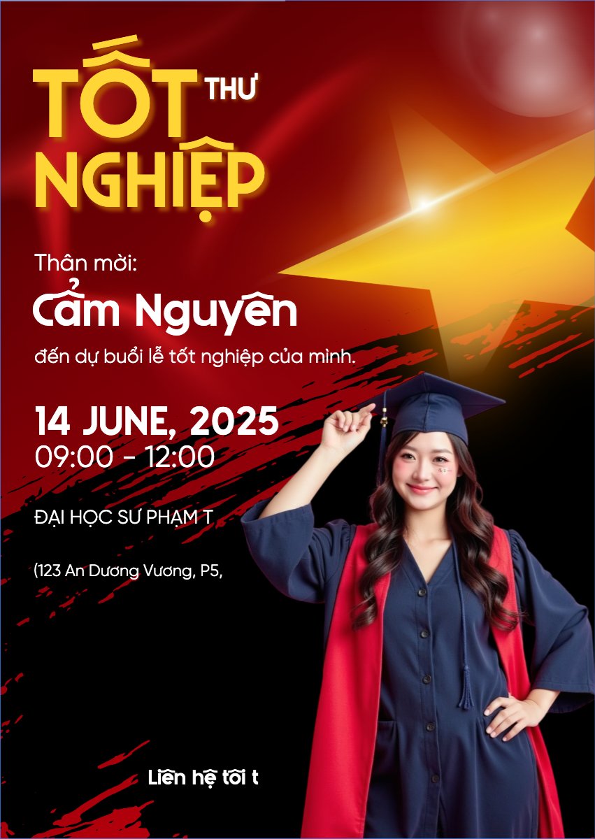 Mẫu Thư mời Tốt nghiệp, kỉ yếu, Graduation, yearbook, sự kiện, event, chương trình, entertainment, Việt Nam — LayerPic