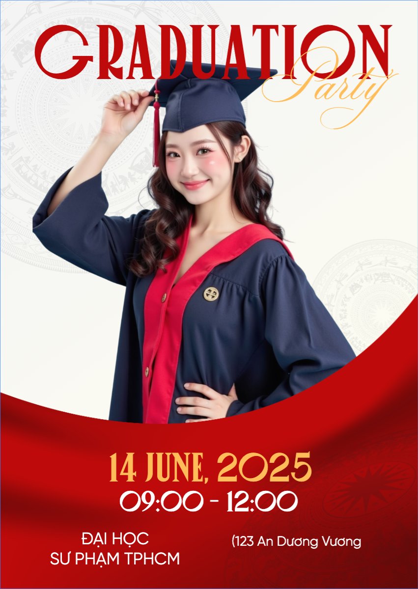 Mẫu Thư mời Tốt nghiệp, kỉ yếu, Graduation, yearbook, hiện đại, sang trọng, modern, Việt Nam — LayerPic