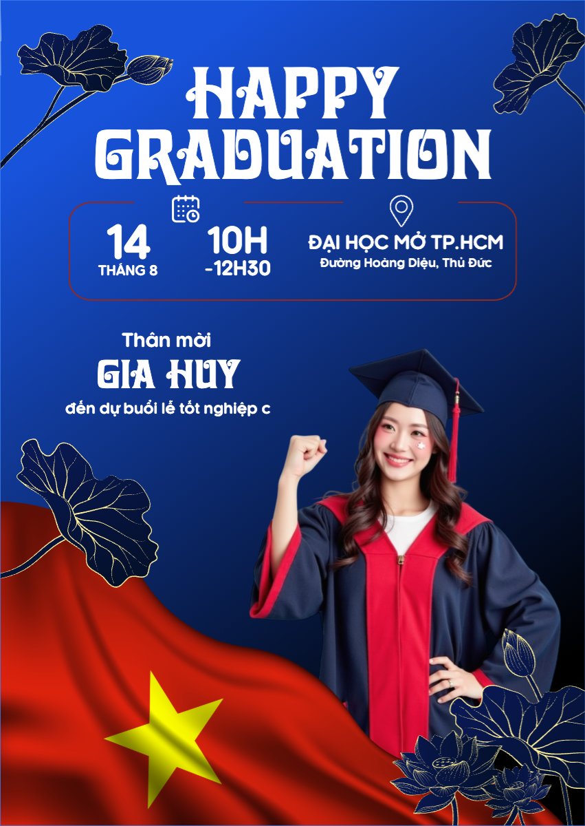 Mẫu Thư mời Tốt nghiệp, kỉ yếu, Graduation, yearbook, hiện đại, sang trọng, modern, Việt Nam — LayerPic