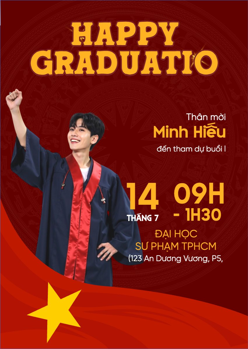 Mẫu Thư mời Tốt nghiệp, kỉ yếu, Graduation, yearbook, hiện đại, sang trọng, modern, Việt Nam — LayerPic