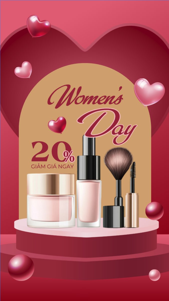 Mẫu Bài post MXH (9:16) Ngày phụ nữ Việt Nam, women's day, 20/10, sự kiện, event, chương trình, sale, giải trí, entertainment — LayerPic