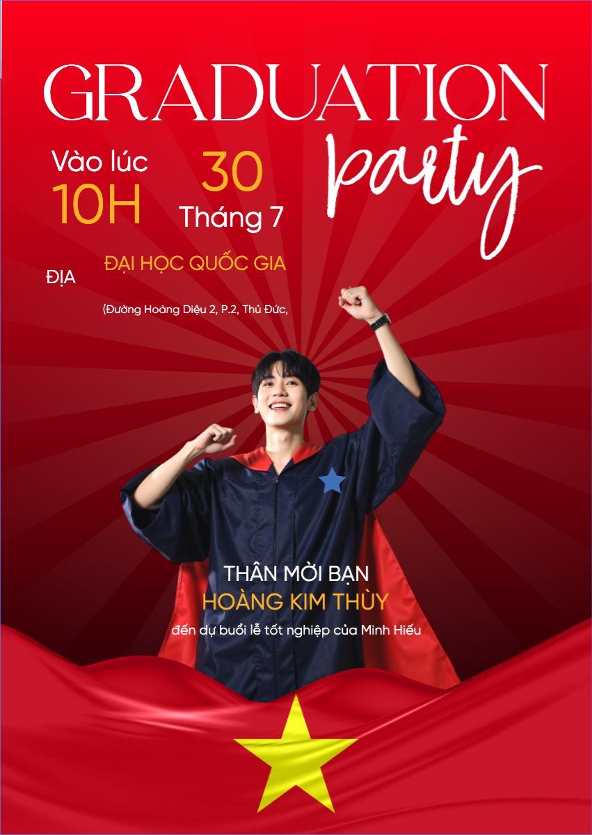 Mẫu Thư mời Tốt nghiệp, kỉ yếu, Graduation, yearbook, hiện đại, sang trọng, modern, Việt Nam — LayerPic