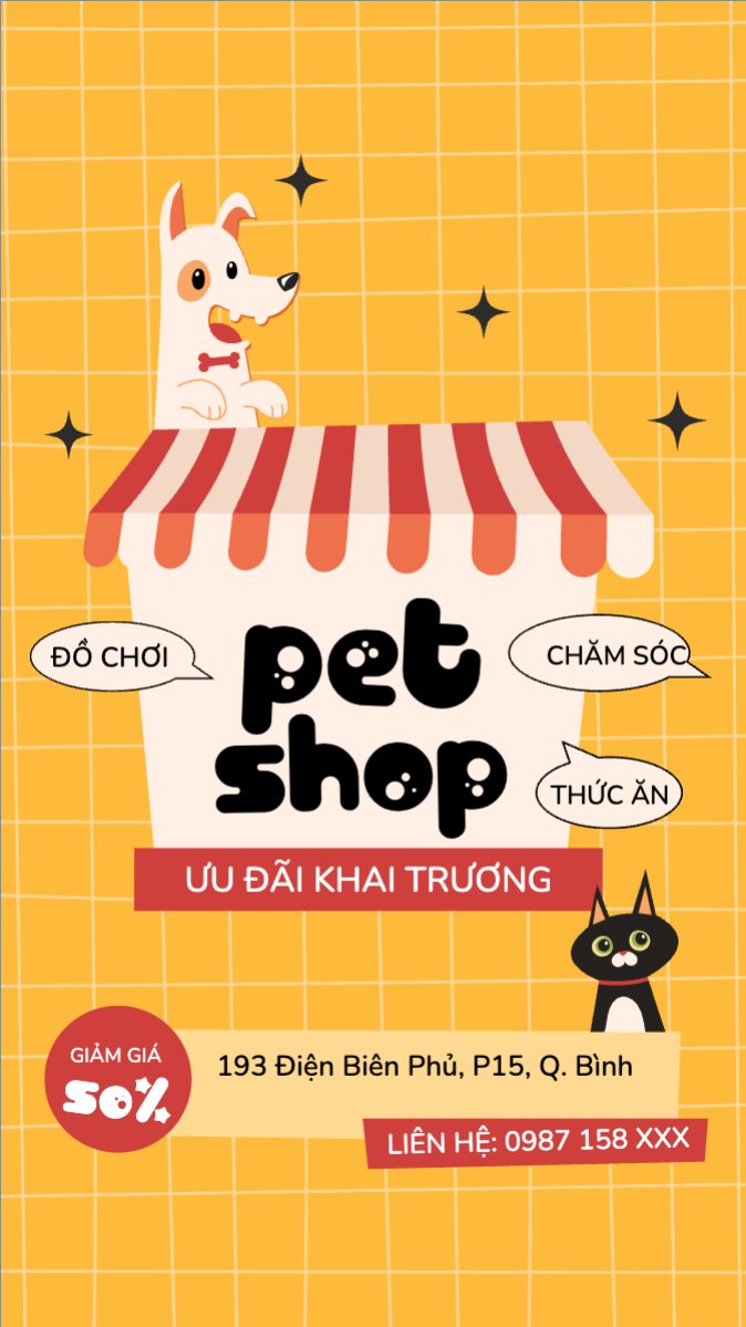 Mẫu Bài post MXH (9:16) Giảm giá, sale, pet, thú cưng, thú nuôi, động vật, animal — LayerPic
