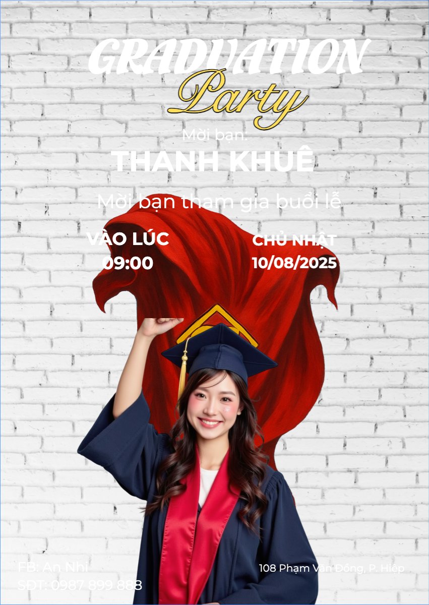 Mẫu Thư mời Tốt nghiệp, kỉ yếu, Graduation, yearbook, dễ thương, cute, chibi, hoạt hình, cartoon, superman — LayerPic