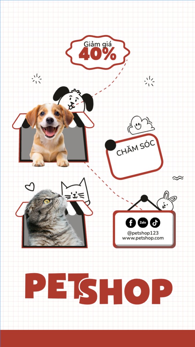 Mẫu Bài post MXH (9:16) Giảm giá, sale, pet, thú cưng, thú nuôi, động vật, animal — LayerPic