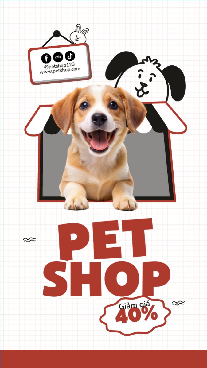 Mẫu Bài post MXH (9:16) Giảm giá, sale, pet, thú cưng, thú nuôi, động vật, animal — LayerPic